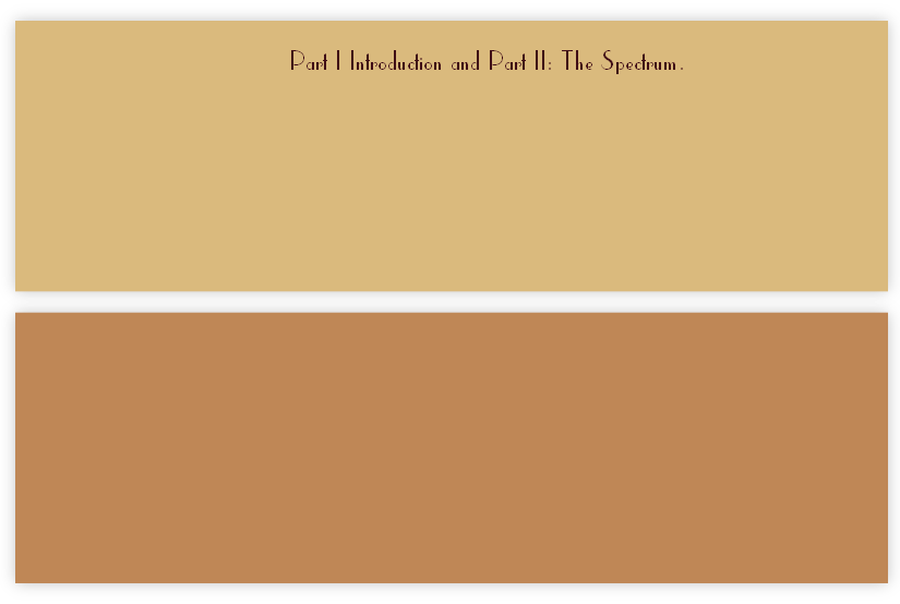 Part I Introduction and Part II: The Spectrum.